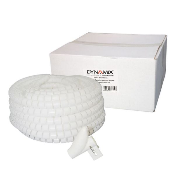 DYNAMIX EW-2020W - 20mx20mm Easy Wrap Cable Management Solution Bulk Packed White