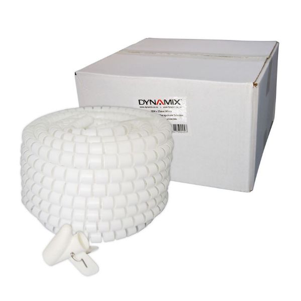 DYNAMIX EW-2520W - 20mx25mm Easy Wrap Cable Management Solution Bulk Packed White Includes Tool