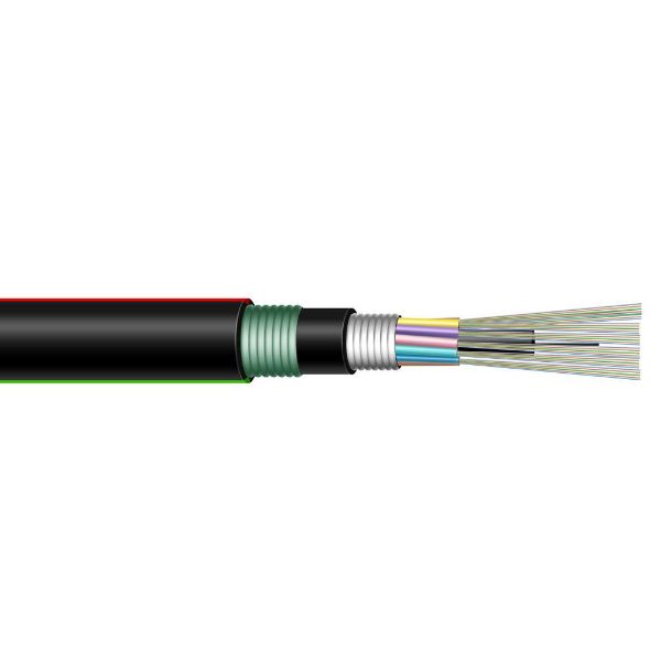 DYNAMIX F-ADBOM324-500M - 500m OM3 24 Core Multimode Fibre Roll. Outdoor Armoured Direct burial. PE Jacket