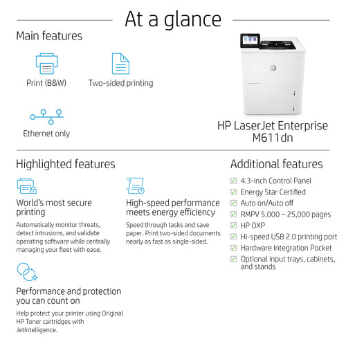 HP 7PS84A - LaserJet Enterprise M611dn