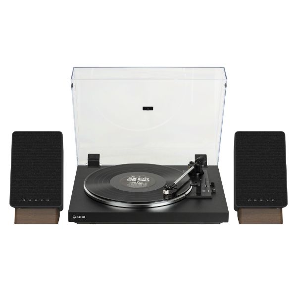 REKKORD F100P-BUNDLE - F100P Turntable with Black ONKYO GX30ARCB Powered Bookshe Speakers.