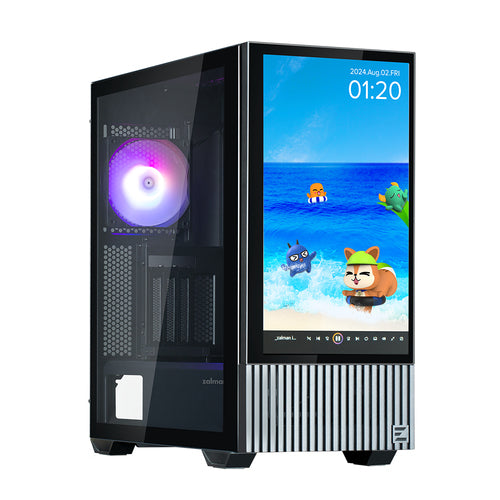 Z10 DS BLACK - Zalman Z10 DS Black ATX Mid Tower Case 1x120mm ARGB with LCD screen