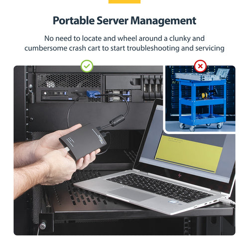 StarTech.com NOTECONS01 - KVM Console to USB Laptop Crash Cart