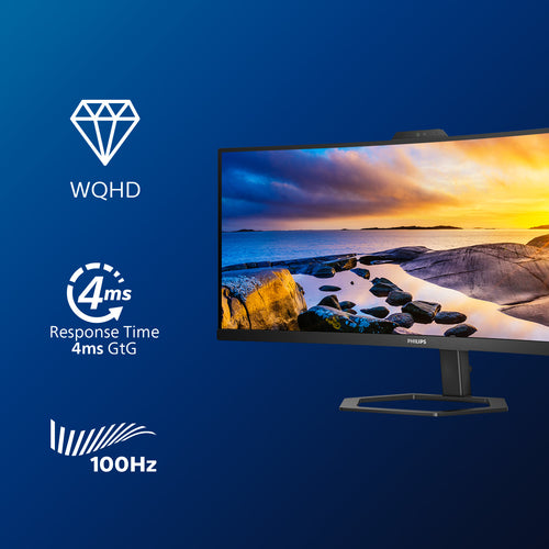 34E1C5600HE/75 - PHILIPS 34E1C5600HE/75 34" 21:9 CURVE WQHD,MPRT 1MS,HDMI,DP ,USB-C,WEBCAM,SPKR,H/ADJ,4YR