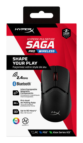 HP A2PB2AA - HYPERX PULSEFIRE SAGA PRO WIRELESS GAMING MOUSE (BLACK)