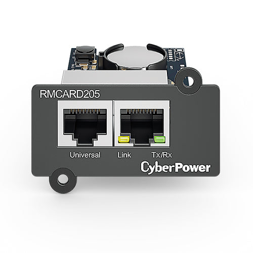 CyberPower Systems RMCARD205 - SNMP card to suit Professional UPS- On-Line UPS-3-Phase UPS- ePDU- ATS- includes ENVIROSENSOR port   Hardware