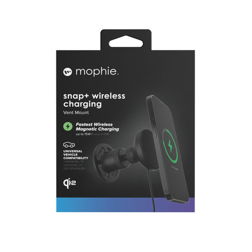 ZAGG 401313369 - Mophie Snap+ Wireless Charging Vent Mount (Qi2) Black