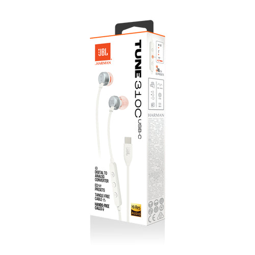 JBLT310CWHT - JBL TUNE 310 USBC HEADPHONES WHITE