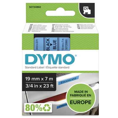 S0720860 - Dymo Blk on Blue 19mmx7m Tape