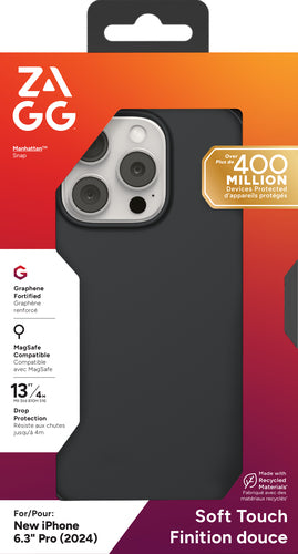 Zagg iPhone 16 Pro Manhattan Snap Case - Black