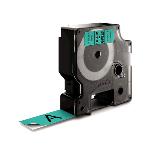 S0720890 - Dymo Blk on Grn 19mmx7m Tape