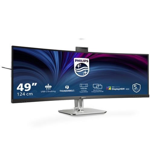 49B2U6903CH/75 - PHILIPS 49B2U6903CH/75 49" 32:9 CURVE DUAL QHD,HDMI,DP,TB4,RJ45,AI CAM,SPKR,4YR