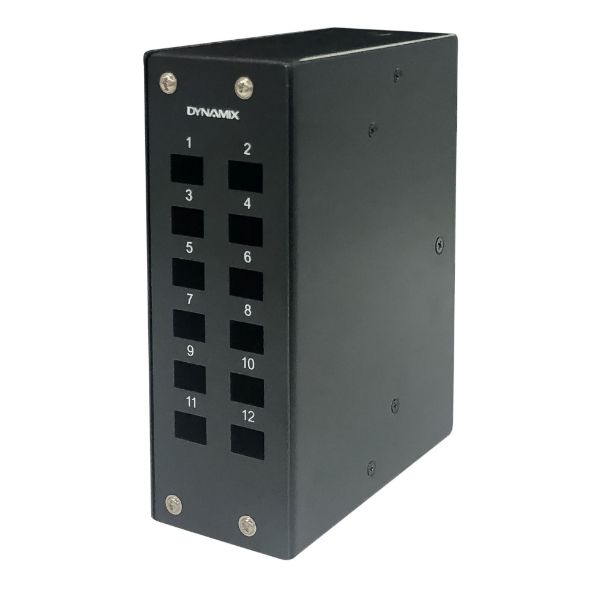 DYNAMIX FD01SP-12 - 12 Port DIN Rail Fibre Enclosure LC Duplex / SC Simplex