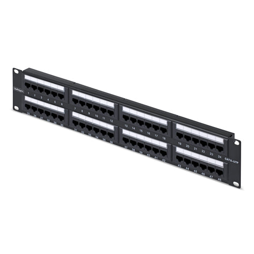 CPANEL48 - STARTECH.COM 48-PORT 2U RACKMOUNT CAT6 PATCH PANEL, RJ45, UTP, 110 TYPE, 2 YR