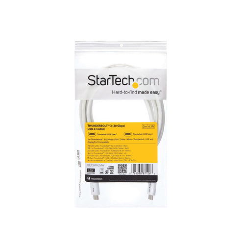 StarTech.com TBLT3MM2MW - 2m Thunderbolt 3 Cable 20Gbps - White
