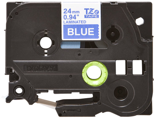 Brother TZE555 - TZE555 : Laminated tape white on blue 8m