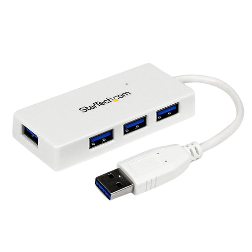 StarTech.com ST4300MINU3W - Portable 4 Port Mini USB 3.0 Hub - White