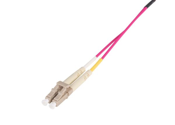 DYNAMIX FL-LCLCOM4-2 - 2M 50u LC/LC OM4 Fibre Lead Duplex Multimode Raspberry Pink LSZH Jacket