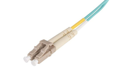 FL-LCLCOM4AQ-10 - DYNAMIX FL-LCLCOM4AQ-10 - 10M 50u LC/LC OM4 Glasfaserkabel Duplex Multimode Aqua LSZH-Mantel