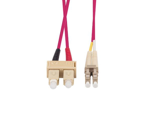 DYNAMIX FL-LCSCOM4-20 - 20M 50u LC/SC OM4 Fibre Lead Duplex Multimode Raspberry Pink LSZH Jacket