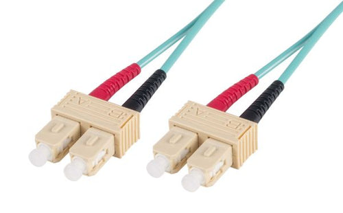 DYNAMIX FL-SCSC50-2 - 2M 50u SC/SC OM3 Fibre Lead Duplex Multimode Aqua LSZH Jacket