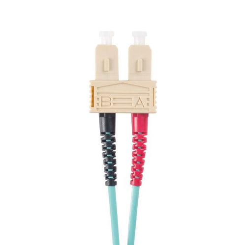 DYNAMIX FL-SCSC50-30 - 30M 50u SC/SC OM3 Fibre Lead Duplex Multimode Aqua LSZH Jacket