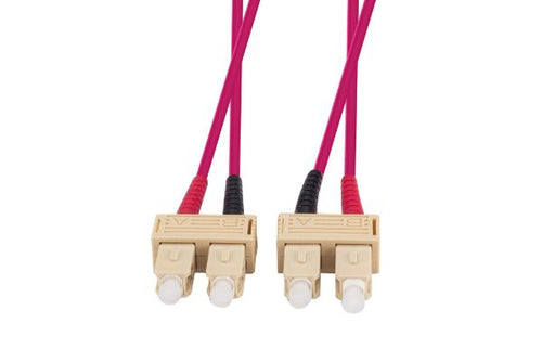 DYNAMIX FL-SCSCOM4-1 - 1M 50u SC/SC OM4 Fibre Lead Duplex Multimode Raspberry Pink LSZH Jacket
