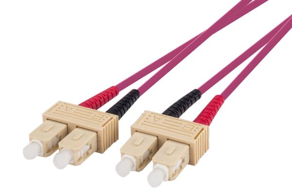 DYNAMIX FL-SCSCOM4-30 - 30M 50u SC/SC OM4 Fibre Lead Duplex Multimode Raspberry Pink LSZH Jacket