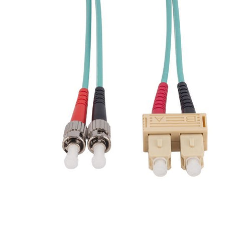 DYNAMIX FL-SCST50-5 - 5M 50u SC/ST OM3 Fibre Lead Duplex Multimode Aqua LSZH Jacket