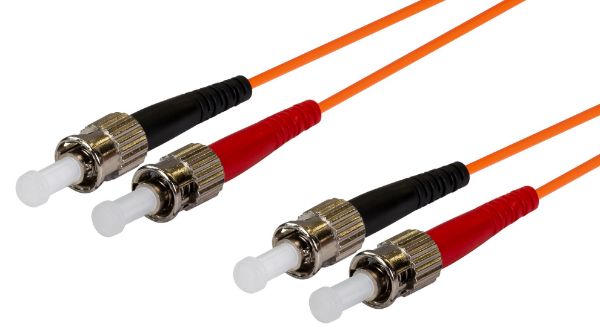 DYNAMIX FL-STST-2 - 2M 62.5u ST/ST OM1 Fibre Lead Duplex Multimode Orange LSZH Jacket