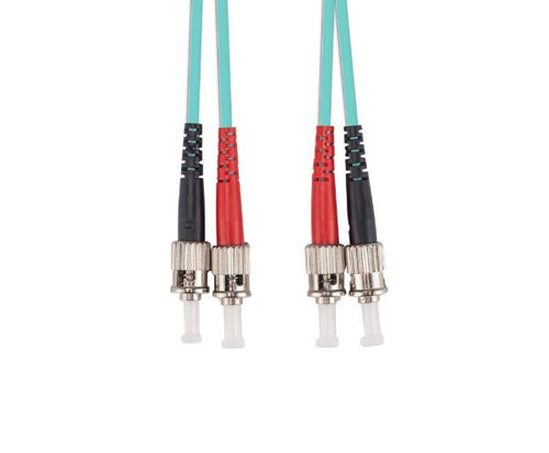 DYNAMIX FL-STST50-0 - 0.5M 50u ST/ST OM3 Fibre Lead Duplex Multimode Aqua LSZH Jacket