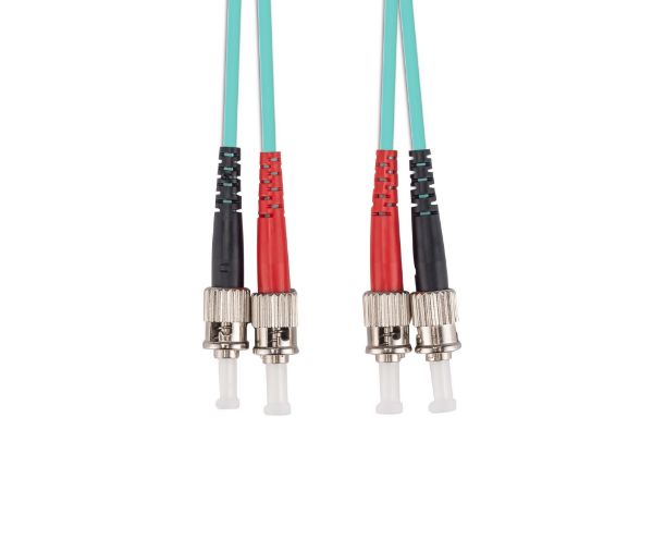DYNAMIX FL-STST50-0 - 0.5M 50u ST/ST OM3 Fibre Lead Duplex Multimode Aqua LSZH Jacket
