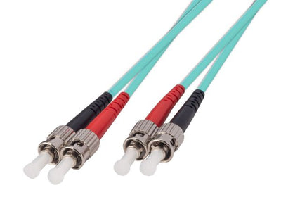 DYNAMIX FL-STST50-3 - 50u ST/ST OM3 LWL-Patchkabel Duplex Multimode Aqua LSZH Mantel
