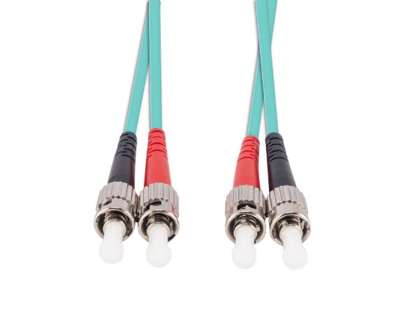 DYNAMIX FL-STST50-3 - 50u ST/ST OM3 Fibre Lead Duplex Multimode Aqua LSZH Jacket