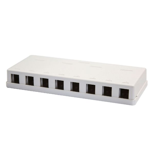 DYNAMIX FMT-UK-8P - 8 Port Unloaded Keystone Wall Mount Enclosure Dims: 95x120x30mm