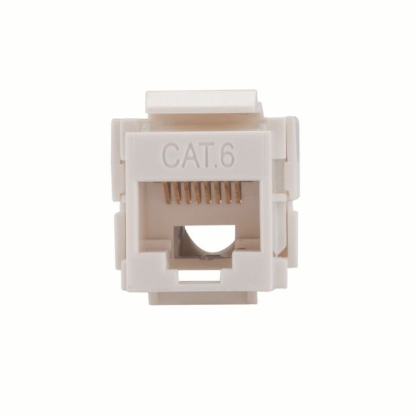 DYNAMIX FP-C6-002 - Cat6 Keystone RJ45 Jack for 110 Face Plate T568A/T568B Wiring. 90 Jack.