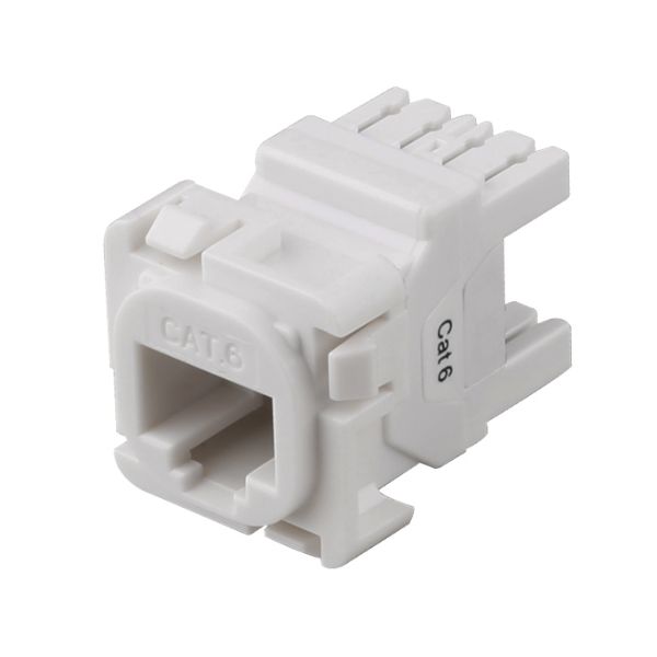 AMDEX FP-C6-005 - Cat6 RJ45 Jack for Face Plates White Recommend for use w/ RJ45 Only T568A Wiring