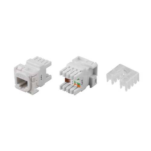 DYNAMIX FP-C6-005V2WH - Cat6 UTP Style RJ45 Slimline Jack T568A Wiring 180 Jack White