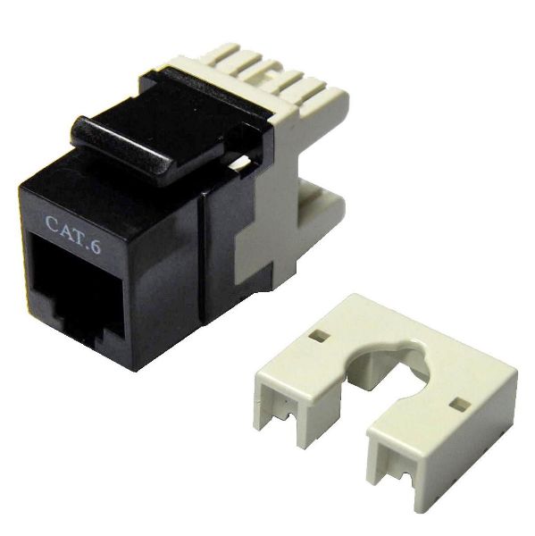 DYNAMIX FP-C6-008 - Cat6 Keystone RJ45 Jack 110 Face Plate . T568A/T568B Wiring. 180 Slimline Jack.
