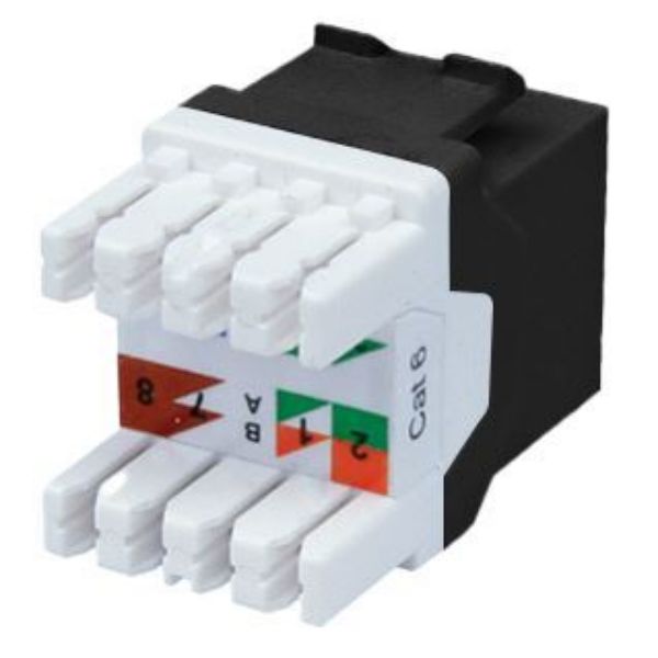 DYNAMIX FP-C6-008V2 - Cat6 UTP Keystone RJ45 Slimline Jack. T568A/B Wiring. 180 Jack