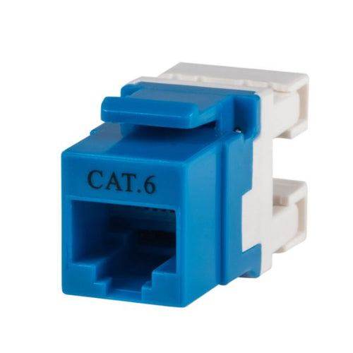 DYNAMIX FP-C6-BLUE - Cat6 BLUE Keystone RJ45 Jack for 110 Face Plate T568A/ T568B Wiring. 180 Jack.
