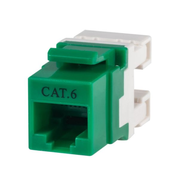 DYNAMIX FP-C6-GREEN - Cat6 Green Keystone RJ45 Jack for 110 Face Plate T568A/T568B Wiring 180 Slimline Jack