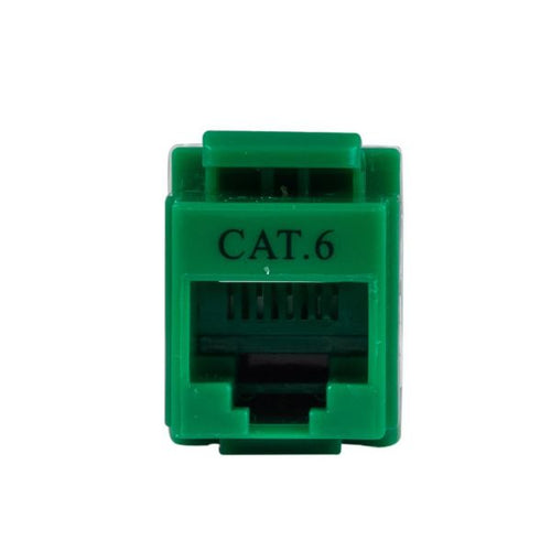 DYNAMIX FP-C6-GREEN - Cat6 Green Keystone RJ45 Jack for 110 Face Plate T568A/T568B Wiring 180 Slimline Jack