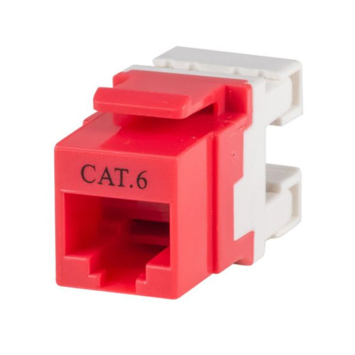 DYNAMIX FP-C6-RED - Cat6 Res Keystone RJ45 Jack for 110 Face Plate T568A/T568B Wiring 180 Slimline Jack