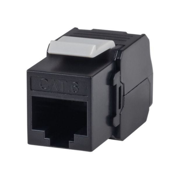DYNAMIX FP-C6-TLBK - Cat6 UTP Keystone Slimline Tooless & Punch Down Compatible Jack Black