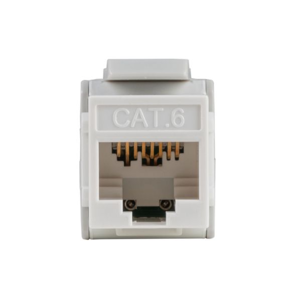 DYNAMIX FP-C6-TLWH - Cat6 UTP Keystone Slimline Tooless & Punch Down Compatible Jack White