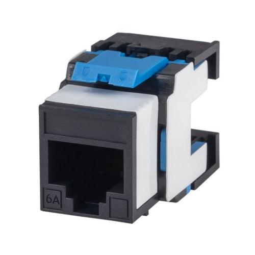 DYNAMIX FP-C6A-180BK - Cat6A 180 Unshielded Keystone Jack Dual IDC Colour Black