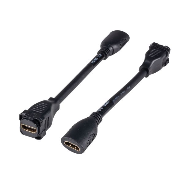 AMDEX FP-HDMIAMD-BK - 150mm HDMI Adapter Pigtail High-Speed w/ Ethernet Rated Colour BLACK