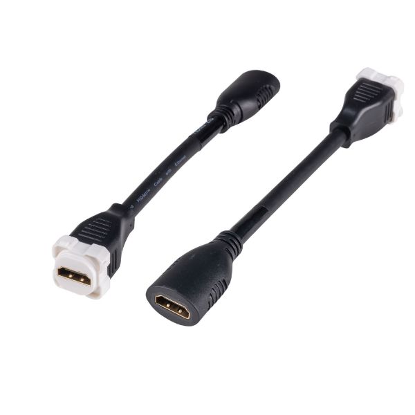 AMDEX FP-HDMIAMD - 150mm HDMI Adapter Pigtail High-Speed w/ Ethernet Rated Colour WHITE