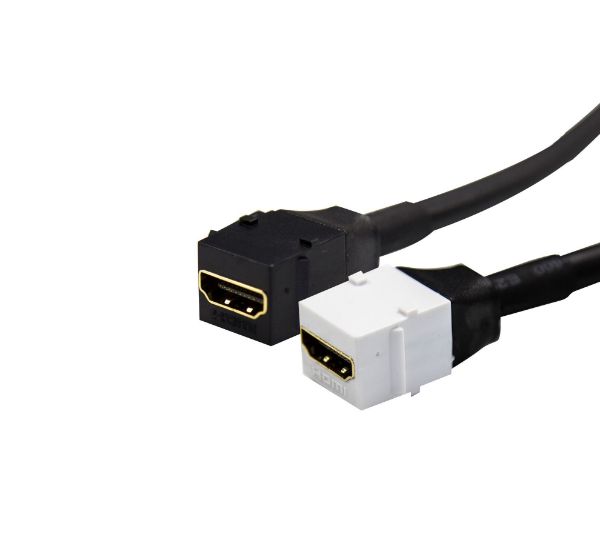DYNAMIX FP-HDMIKPT - 0.15m HDMI2.0 Keystone Jack White to Black Pigtail Supports 4K/60Hz